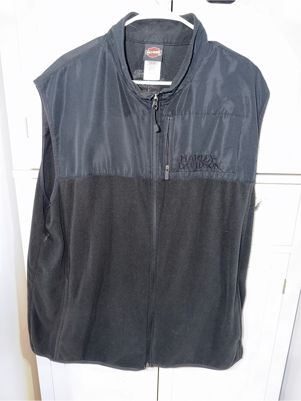 Harleydavidson Black Twotone Fleece Vest